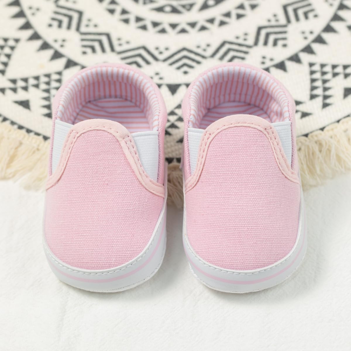 Morbido Infant Baby Boys Girls Canvas Sneaker Toddler Slip On Anti Skid Newborn First Walkers Candy Shoes for 0-18 Months