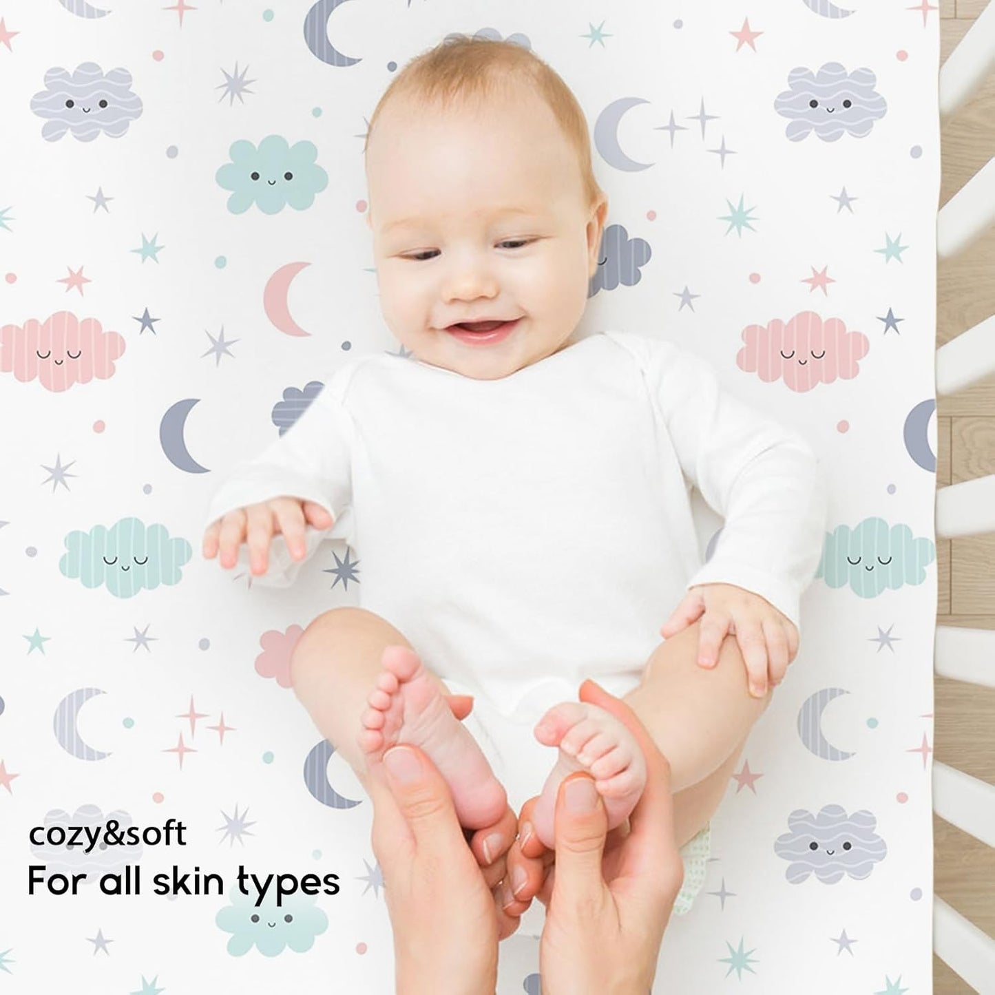Yoofoss Pack and Play Sheets Fitted, Mini Crib Sheets 2-Pack for Pack N Play Mattress, Stretchy