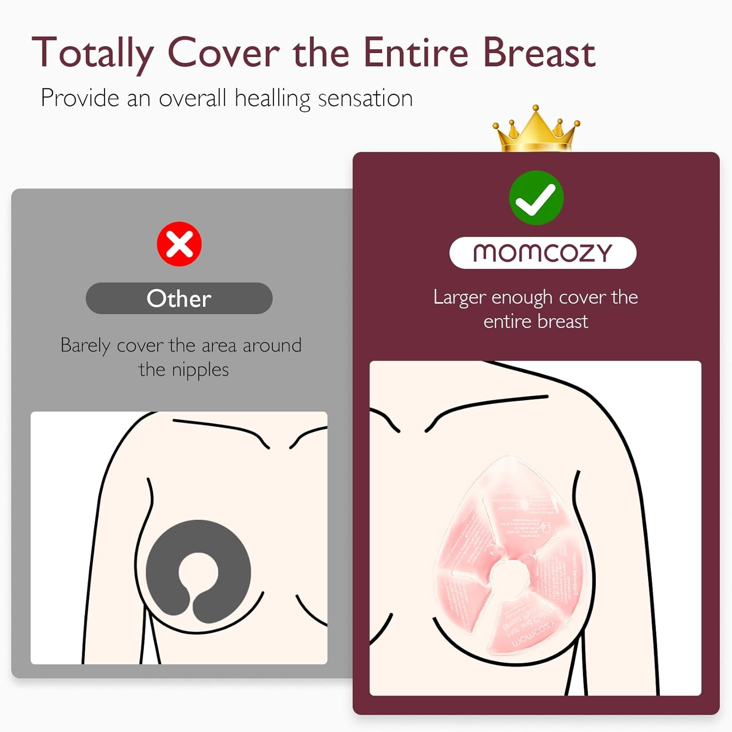 Momcozy Larger Breast Therapy Packs, Hot and Cold Breast Pads with 2 Soft Covers, Breastfeeding