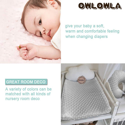 Owlowla Changing Pad Cover,Soft Minky Dots Changing Table Sheets for Baby Boy and Girl(Cream)