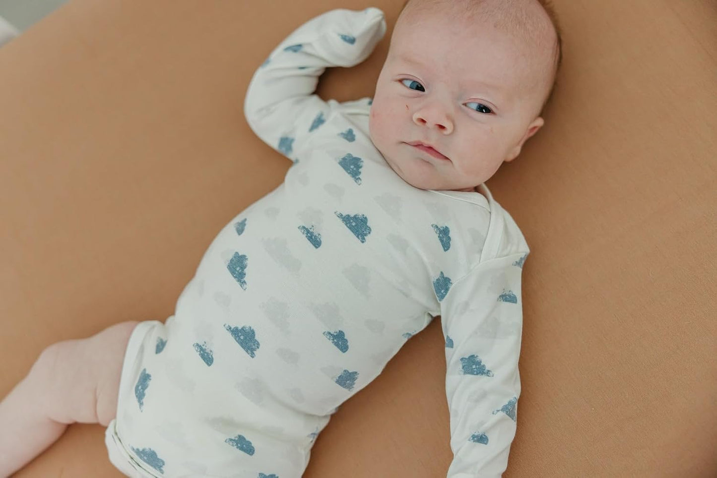 Copper Pearl Long Sleeve Bodysuit Baby: Ultra Soft Baby for Newborns, Boys, and Girls - Stylish, Comfortable, Overlap Shoulders, Premium Knit Fabric - Newborn, Dream