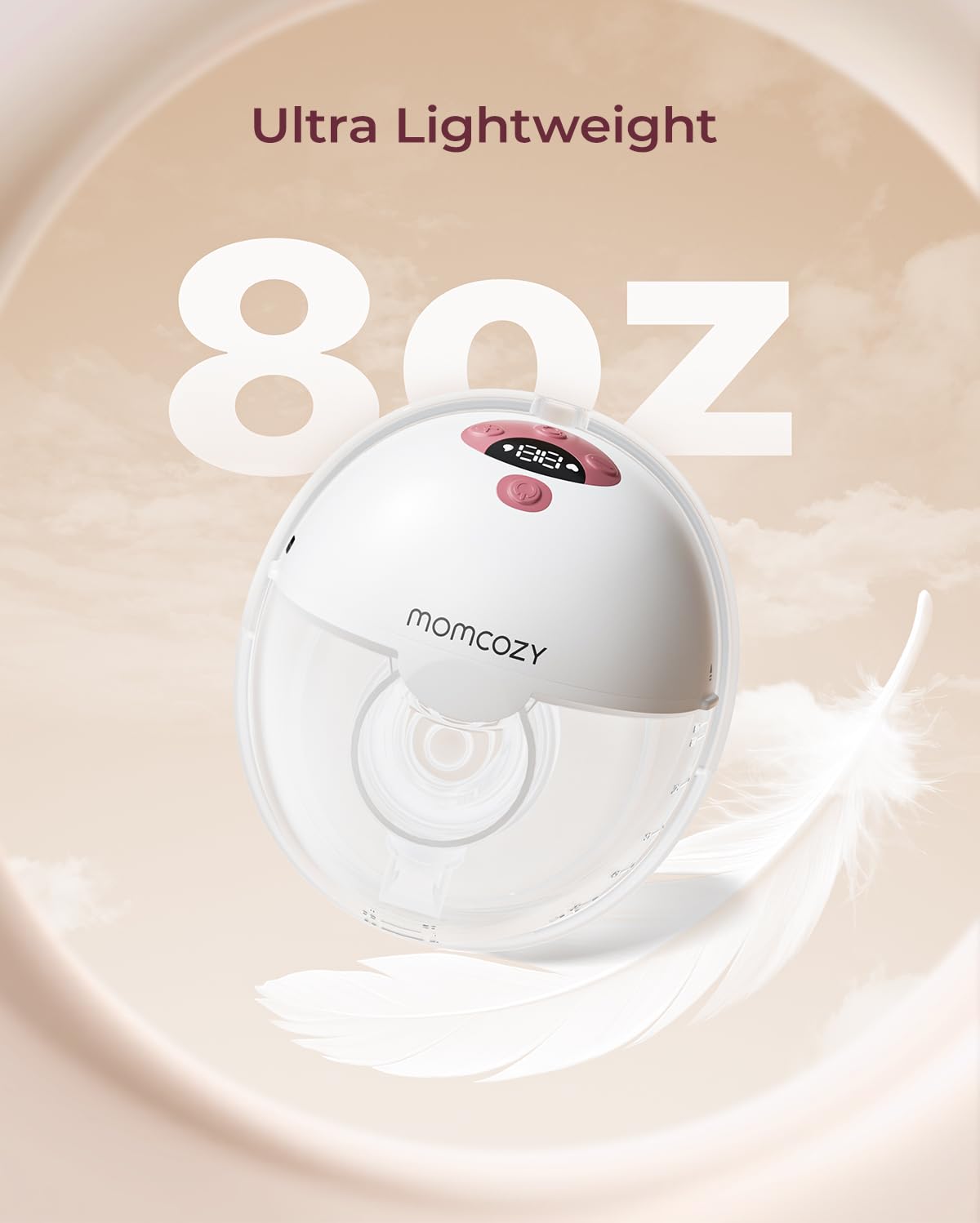 Momcozy M5 Lite Hands-Free Wearable Breast Pump, DoubleFit Flange for Baby-Like Comfort, 3 Modes &