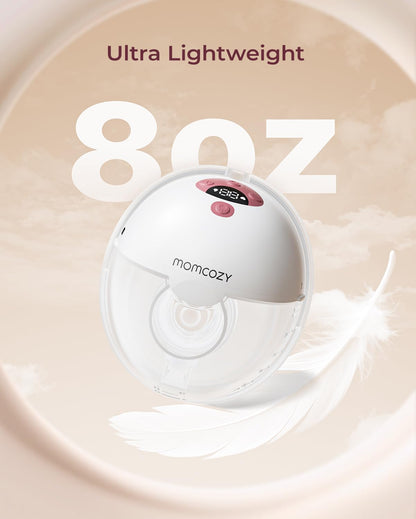 Momcozy M5 Lite Hands-Free Wearable Breast Pump, DoubleFit Flange for Baby-Like Comfort, 3 Modes &