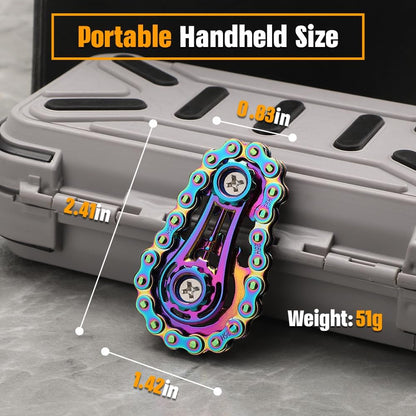 Bike Chain Gear Fidget Spinner for Stress Relief, Metal Sprocket Chain Fidget Toy for Kids Adults, Kinetic Desk Toy Novelty Hand Finger Spinner for Anti-Anxiety, Cool Toy Gift for Man Boy