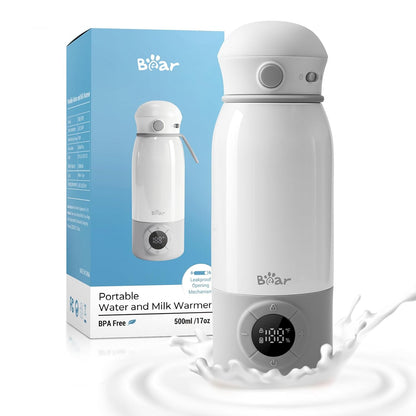 Bear Portable Bottle Warmer, Super Fast Charging, Instant Formula Breastmilk Water Warmer with 17
