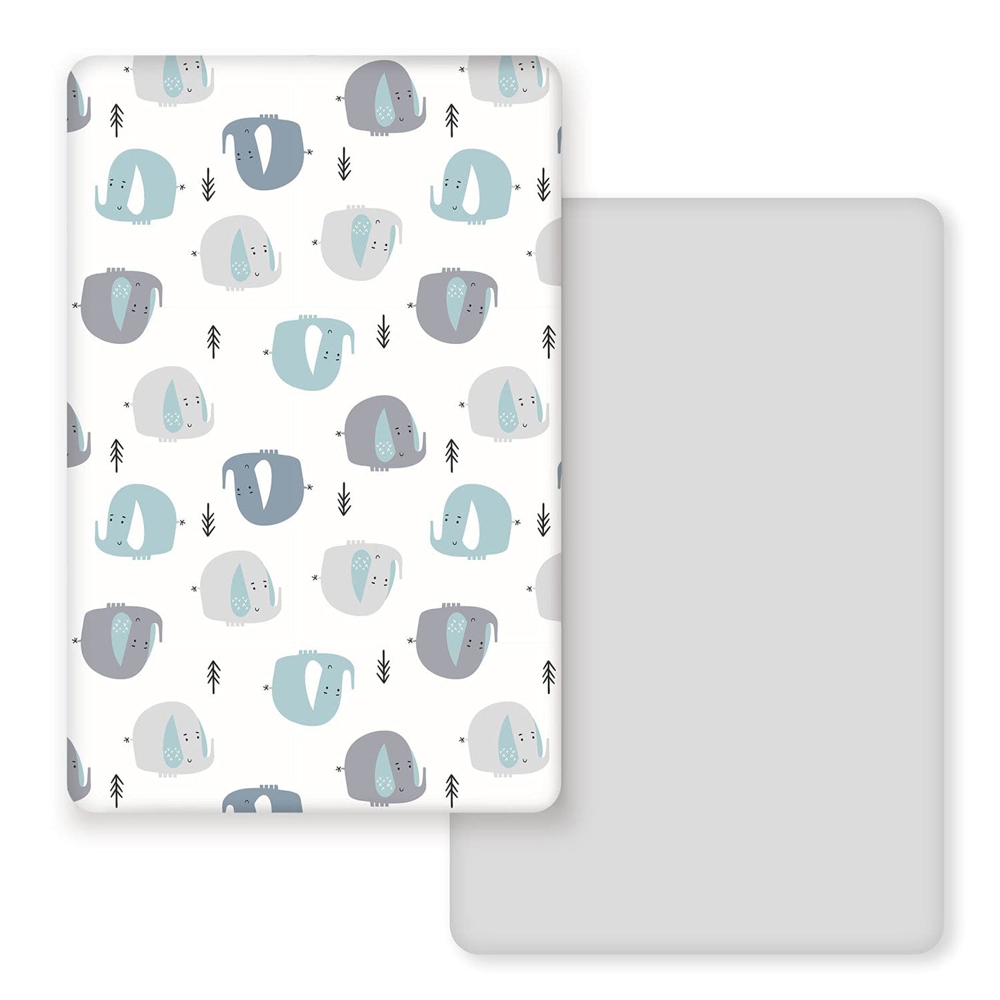 GRSSDER Stretchy Ultra Soft Jersey Knit Fitted Pack n Play Sheets Set 2 Pack, Portable/Mini Cribs
