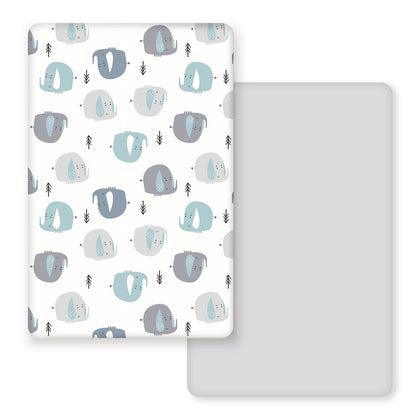 GRSSDER Stretchy Ultra Soft Jersey Knit Fitted Pack n Play Sheets Set 2 Pack, Portable/Mini Cribs