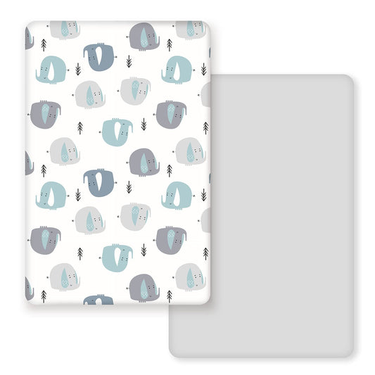 GRSSDER Stretchy Ultra Soft Jersey Knit Fitted Pack n Play Sheets Set 2 Pack, Portable/Mini Cribs