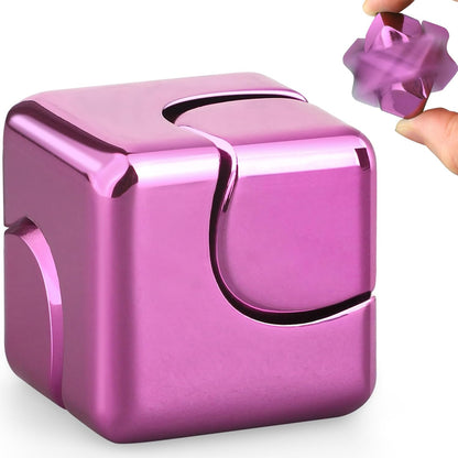 Fidget Spinner Cube Toys for Kids Adults, Metal EDC Sensory Focus 2 in 1 Toy, Mini Gadget Fingears