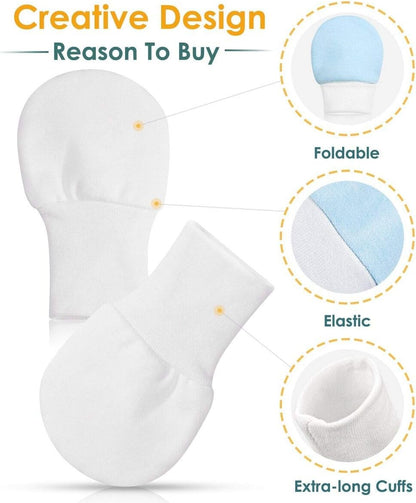 Newborn Baby Mittens Anti Scratch Baby Mittens No Scratch Mittens Baby Gloves for 0-6 Months Boys Girls(6 Pairs)
