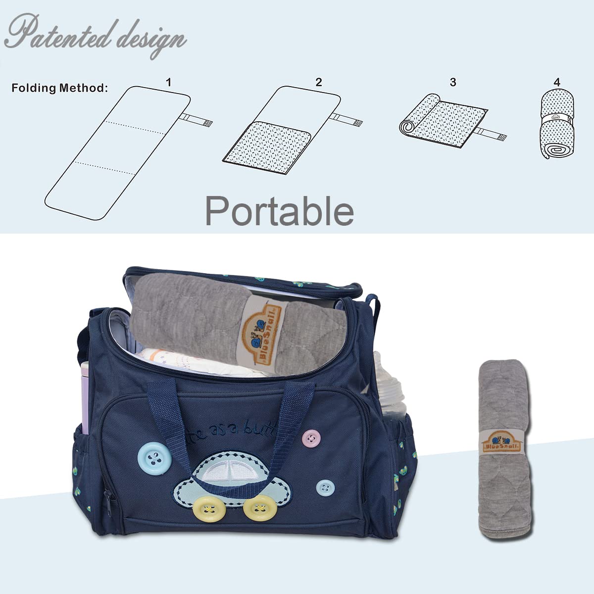 BlueSnail Quilted Thicker Waterproof Changing Pad Liners 3 Count(Gray 13??x 27??