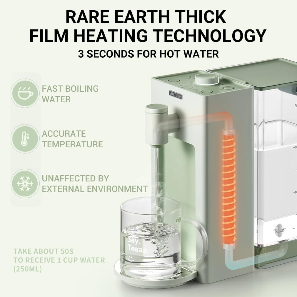 BUYDEEM S9013 Instant Hot Water Dispenser, Countertop Water Boiler & Warmer for Tea, Coffee and