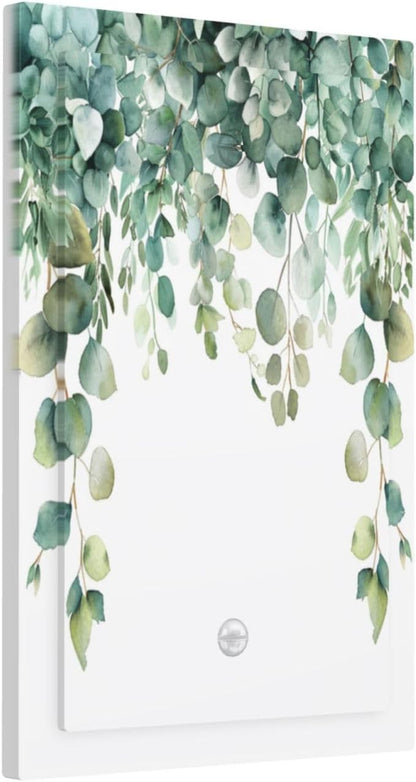 Decorative Switch Covers Plate Rustic Green Eucalyptus Leaves 1 Gang No Device Single Blank Outlet Covers Wall Plate Cover Light Switch Plate Electrical Faceplate for Country Bedroom Decor