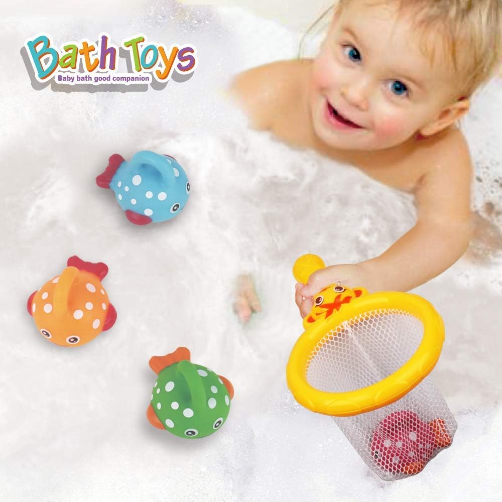 Dwi Dowellin Bath Toys Fishing Games Swimming Whales Bath Time Bathtub Toy for Toddlers Baby Kids