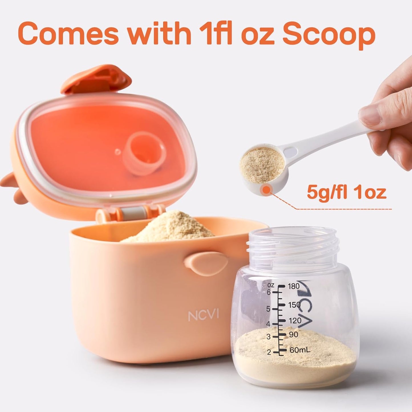 NCVI Baby Formula Dispenser On The Go, Formula Container To Go, Formula Holder for Travel, Outdoor