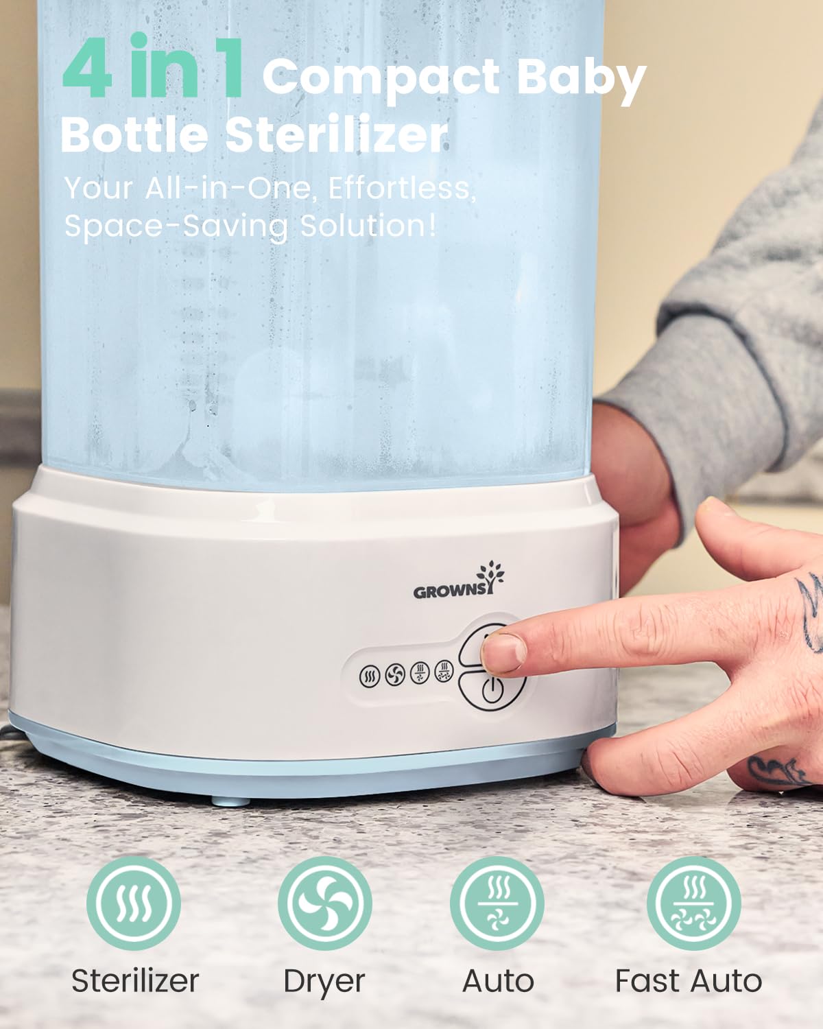 Bottle Sterilizer and Dryer, Compact Electric Steam Baby Bottle Sterilizer (Esterilizador de
