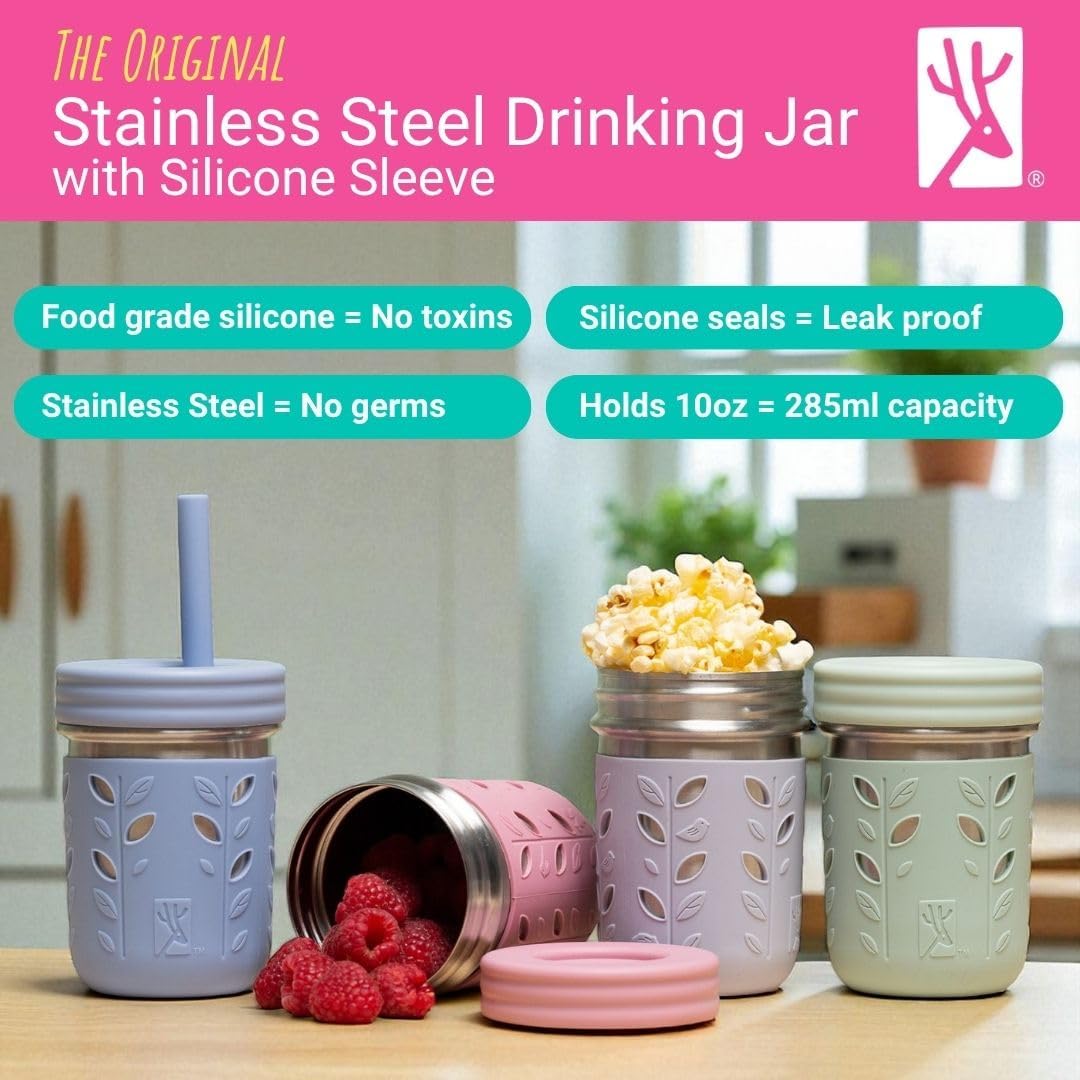 Elk and Friends 10oz Stainless Steel Kids + Toddler Drinking Cups | The Original Mason Jars with