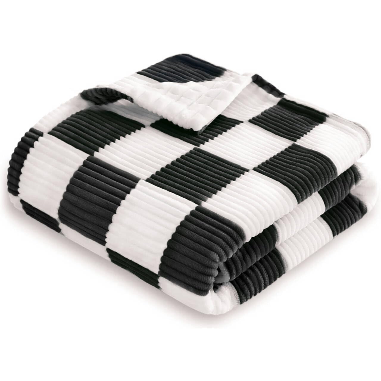 HOMRITAR Black and White Baby Blanket for Boys Ultra Soft Warm Lightweight Toddler Blanket with