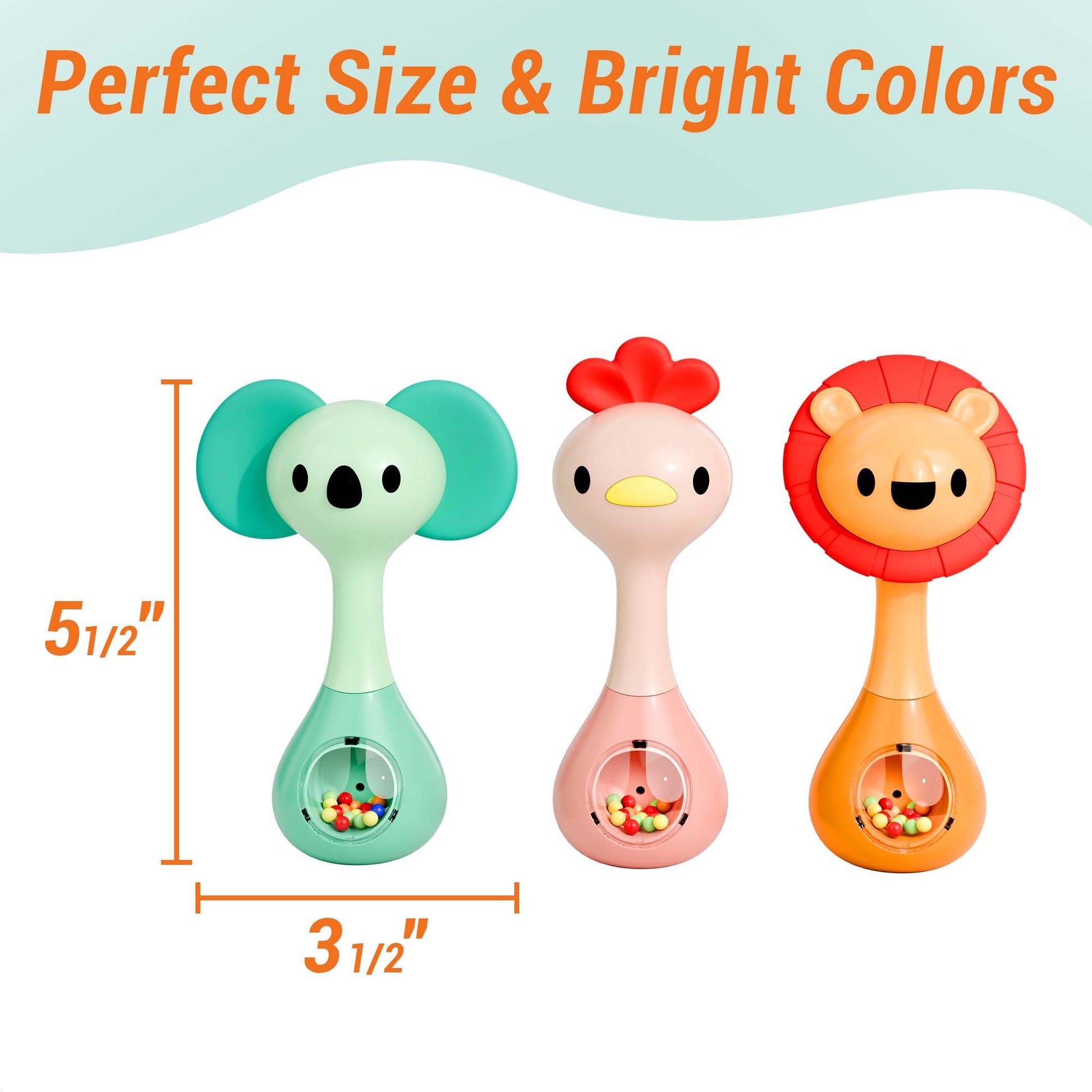 iPlay, iLearn Baby Shaker Rattles, Sensory Teething Toy Babies 3-6-12 Month