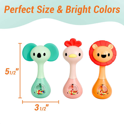 iPlay, iLearn Baby Shaker Rattles, Sensory Teething Toy Babies 3-6-12 Month