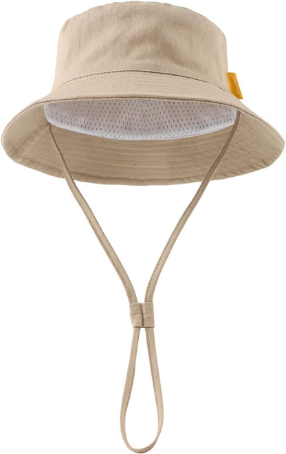 JANGANNSA Cotton Baby Sun Hat Infant Toddler Boys Girls Bucket Hats Summer Sun Protection Kids Beach Caps