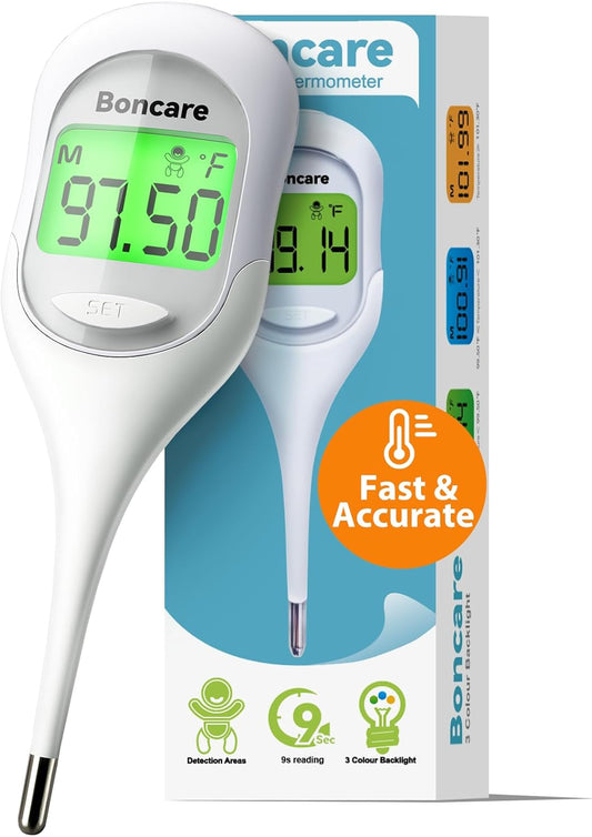 Boncare 9 Seconds Basal Body Thermometer for Ovulation, Oral Thermometer for Adults and Kids