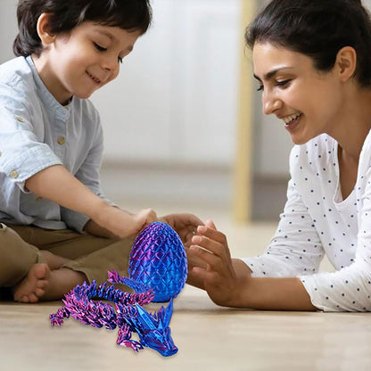 3D Printed Dragon Egg,Crystal Dragon Egg Fidget Toys,Flexible Joints Full Articulated Dragon with Egg,Executive Desk Toys for ADHD, Autism, Relief Anxiety