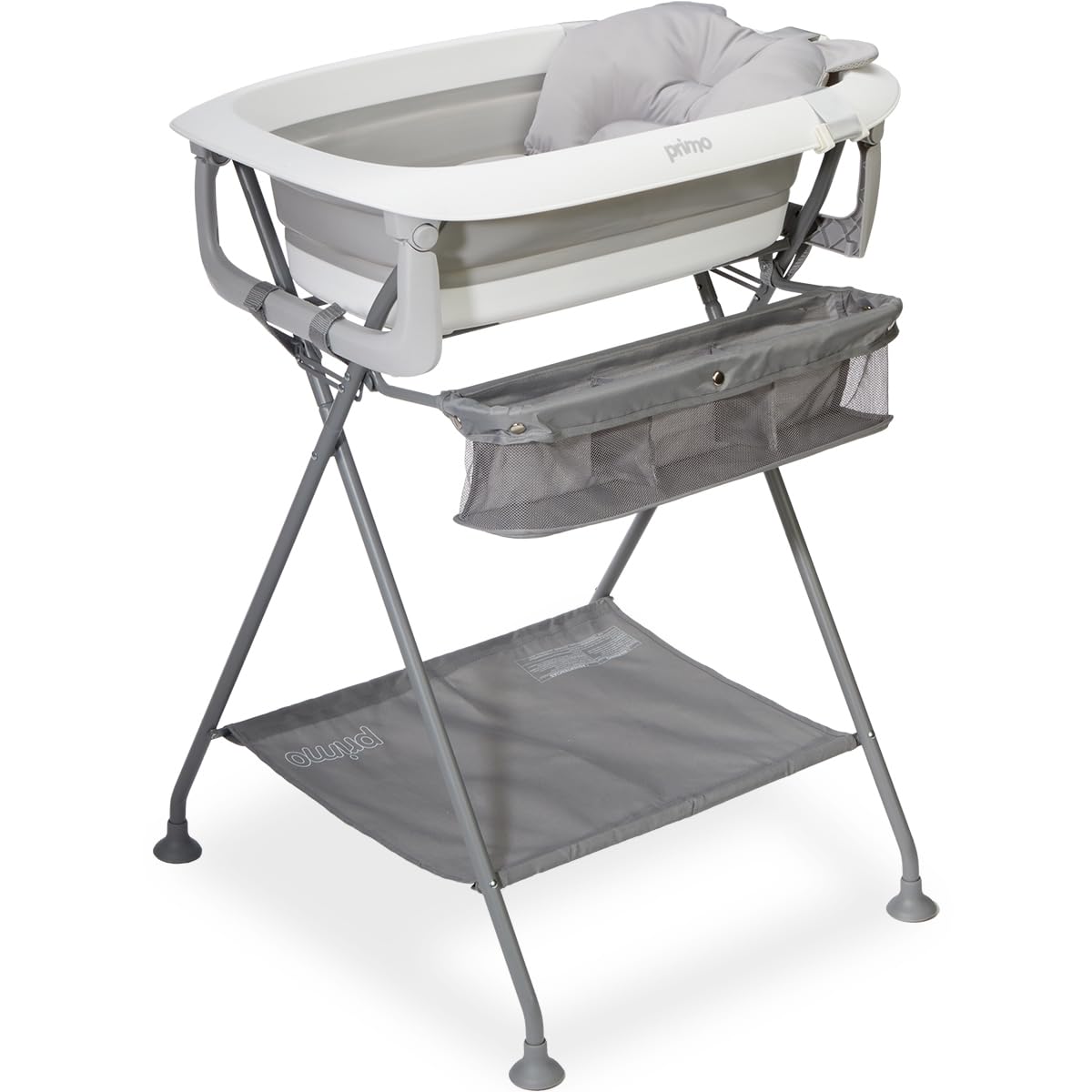 Primo SquishSplash Collapsible Baby Bath & Folding Stand With Ergonomic Infant Cushion for Newborns