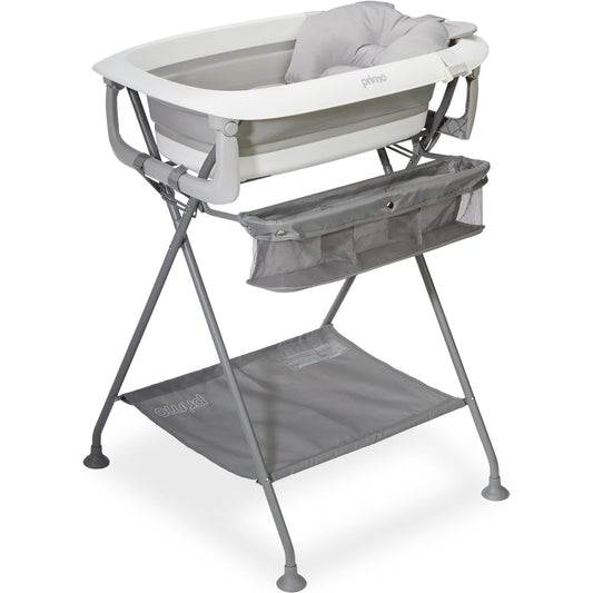 Primo SquishSplash Collapsible Baby Bath & Folding Stand With Ergonomic Infant Cushion for Newborns