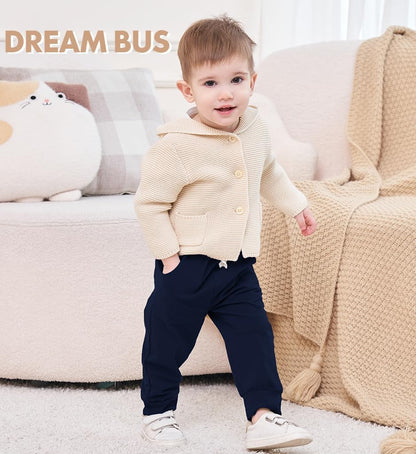 DREAM BUS Pack of 3 Toddler Jogger Pants with Pocket Toddler Boy Sweatpants Baby Boy Pants Infant Newborn Leggings