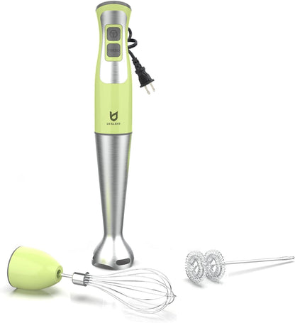 Immersion Hand Blender, UTALENT 3-in-1 8-Speed Stick Blender with Milk Frother, Egg Whisk for