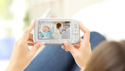 Motorola Nursery VM75 2-Camera Video Baby Monitor, 1000ft Range no WiFi 2.4 GHz Wireless, 5" Screen, 2-Way Audio, Pan/Tilt/Zoom, Room Temp, Lullabies, Night Vision (Renewed)