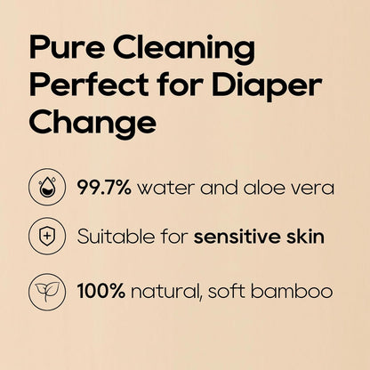 ECO BOOM bamboo Baby Wipes | natural | 100% Plant-Based & fragrance free | Unscented & safe for Sensitive Skin | 99% Water | 16 Pack, Bulk Total of 960