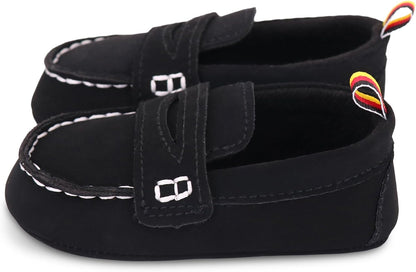 LONSOEN Baby Girls Boys Loafers Prewalker Dress Crib Shoes