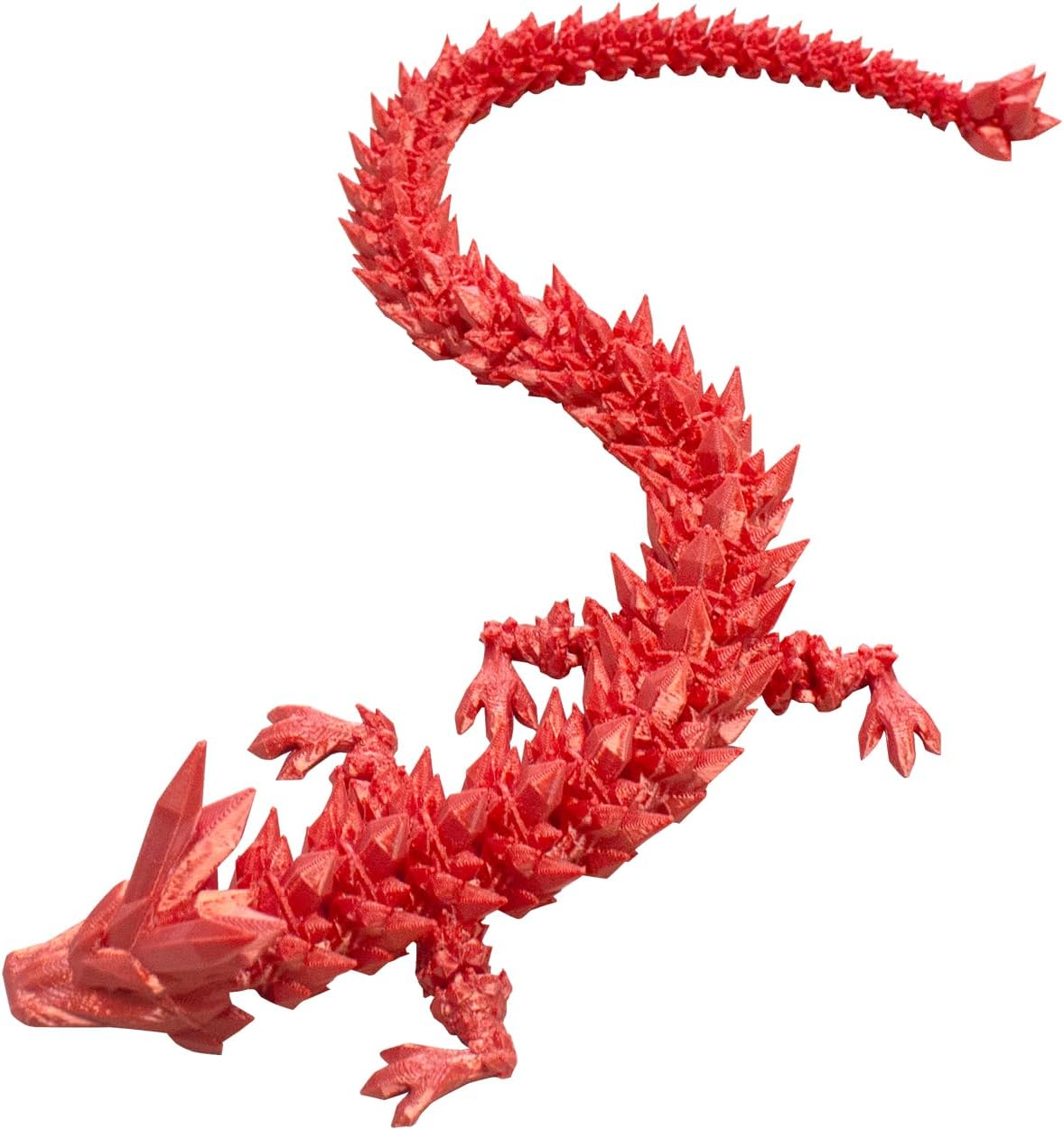 Dragon Eggs with Dragon Inside, 16.5 Inch Large 3D Printed Dragon Egg Articulated Dragon Crystal Dragon Executive Desk Toys Fidget Toy for Autism/ADHD (Red, only Dragon)
