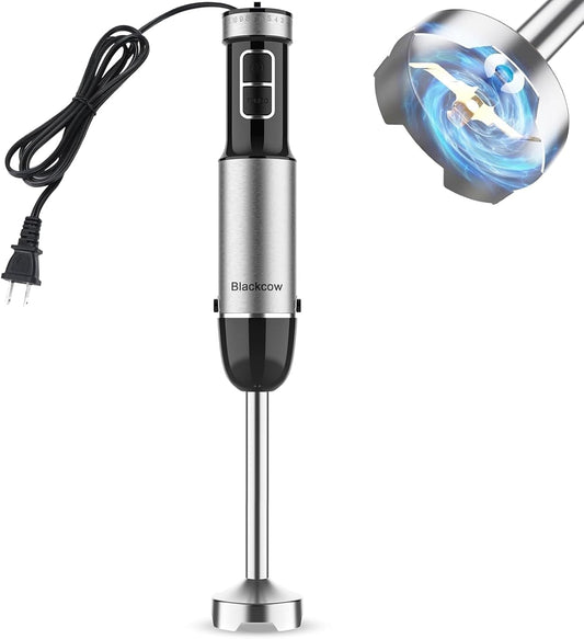 Immersion Blender Handheld, 800W Powerful Electric Hand Blender with Titanium Alloy Blades, 12