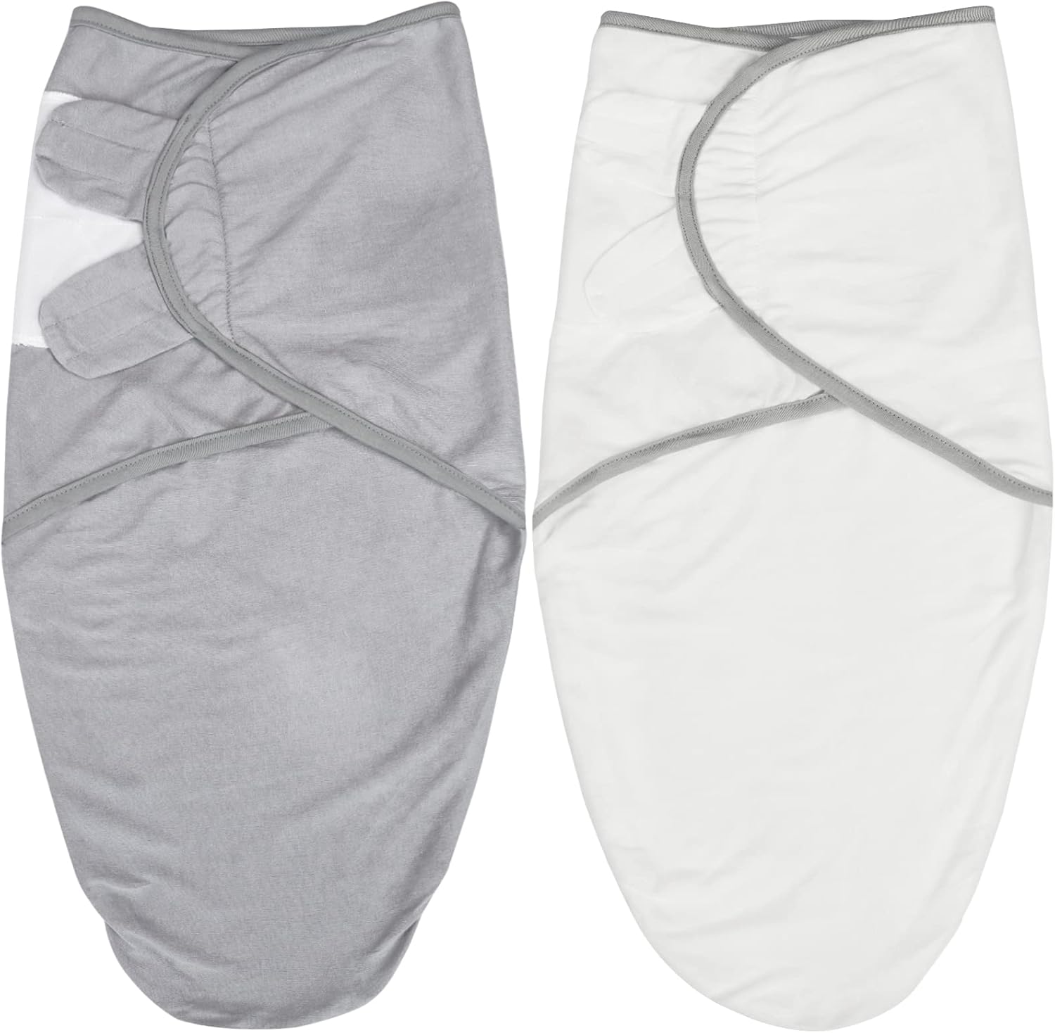 Biloban Baby Swaddle for Boys Girls, 3-6 Months, Cotton Blanket, Newborn Essentials, Grey & White