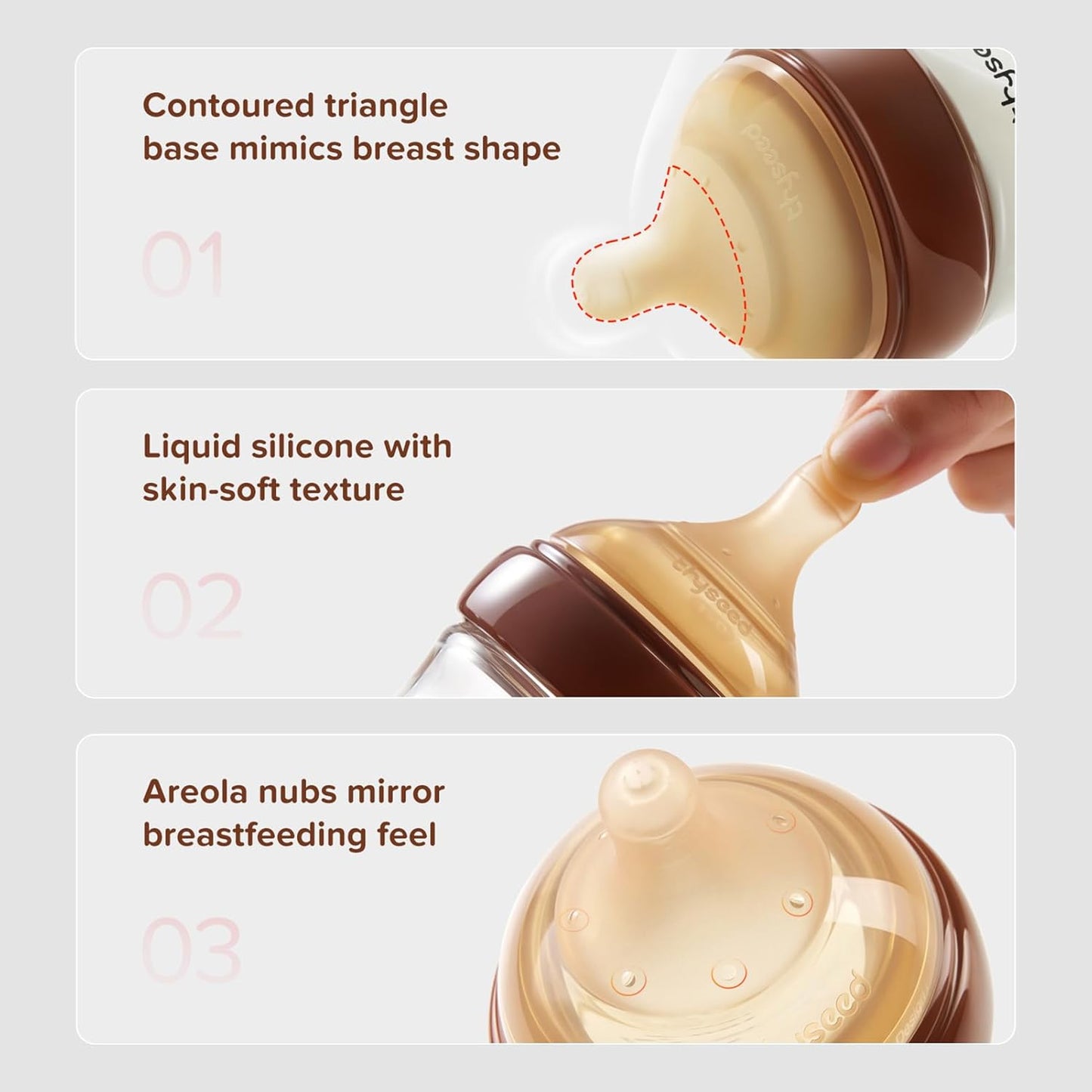 Glass Natural Anti-Colic Baby Bottles | Newborn Breast Like Nursing Bottle for Breastfed Babies