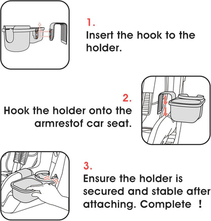 SnackPod Child Cup & Snack Holder for Convertible Car Seats & Strollers - BPA Free - Grey