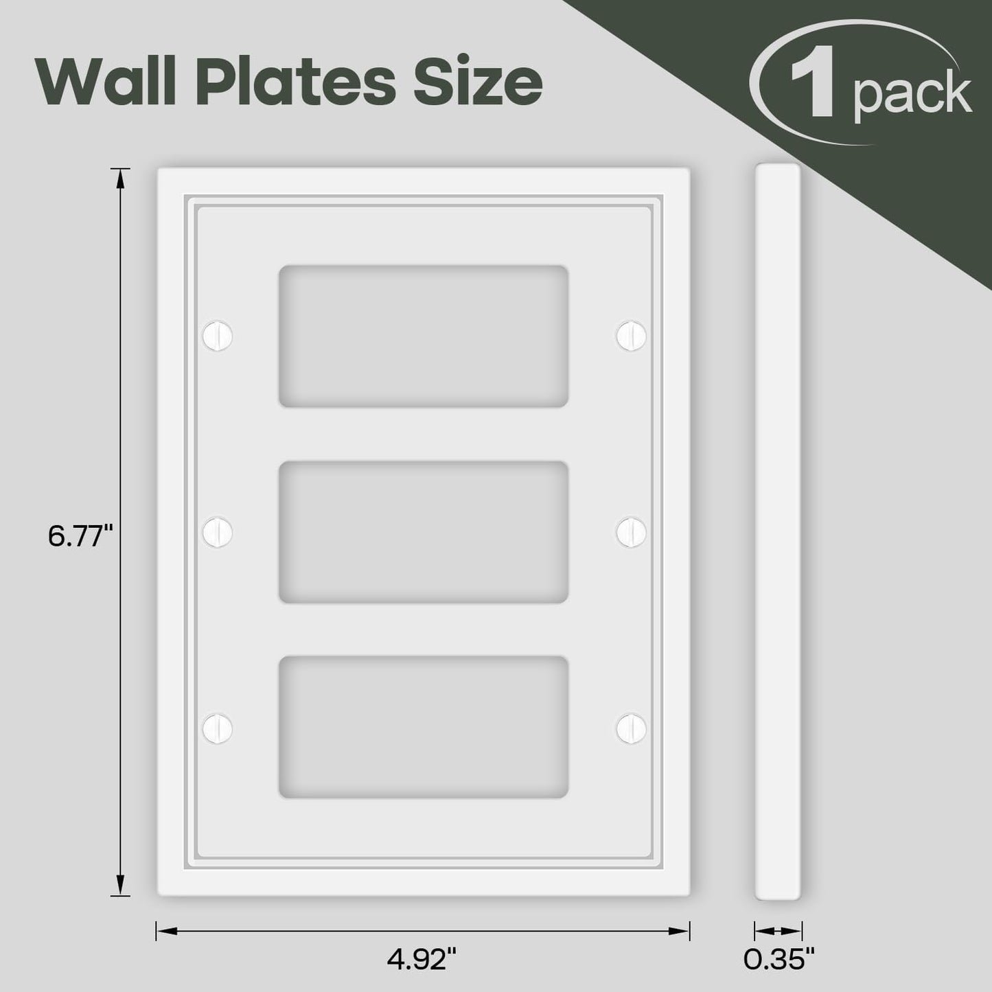 Triple Decorator Light Switch Cover Plate White Classic Decorative Rocker Switch Plates Cover