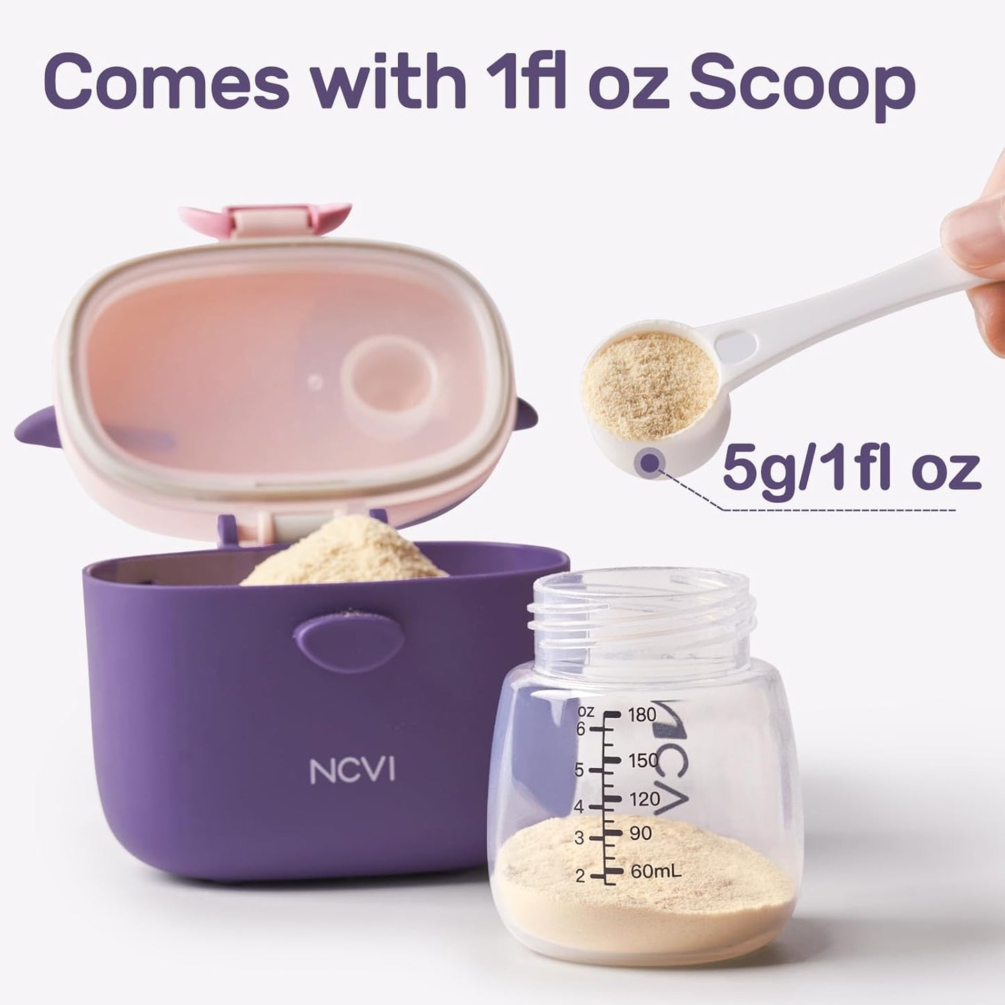 NCVI Baby Formula Dispenser On The Go, Formula Container To Go, Formula Holder for Travel, Outdoor
