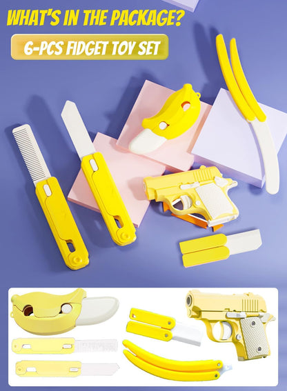 Fidget Gun Toy, Fidget Blaster Gun 1911 Titan Stress Shot ADHD Gun, 3D Printed Stress Anxiety Relief Pistol Toys