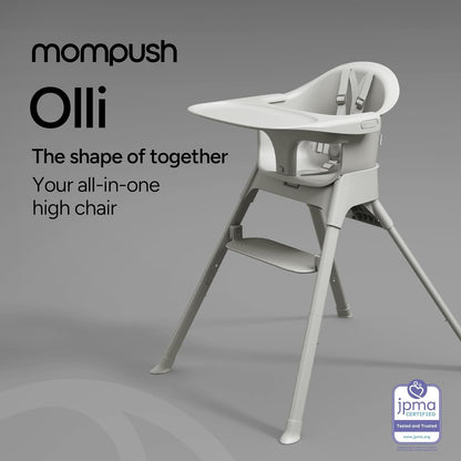 Mompush Olli 7-in-1 Convertible High Chair for Babies and Toddlers – Adjustable Height & Footrest