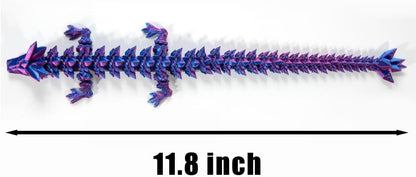 3D Printed Dragon - 12" Dragon Fidget Toy, Large Pearly Sheen Articulated Dragon, 3D Printed Gift for Birthday, Figurine Decor,Suitable for car and Character Decoration(Purple)