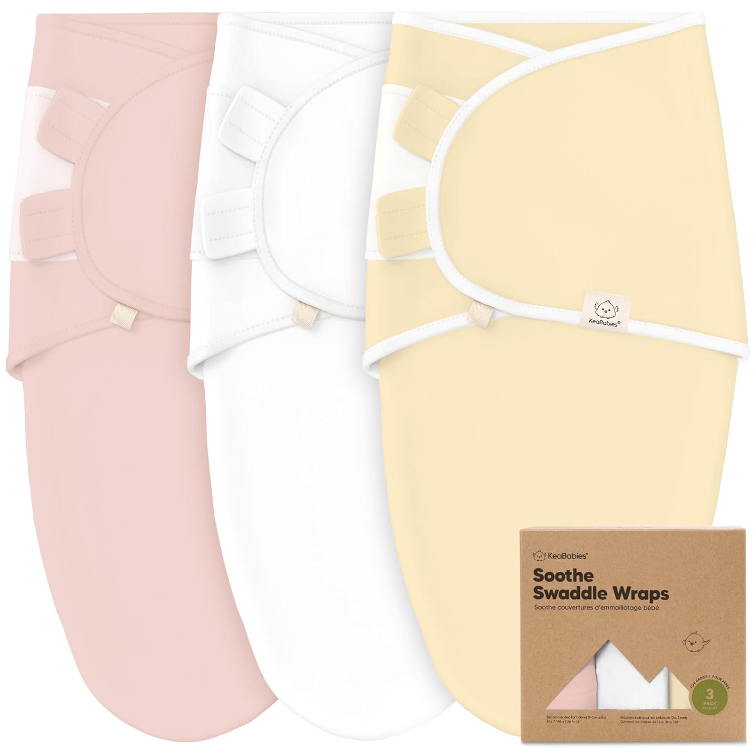 KeaBabies 3-Pack Organic Baby Swaddle Sleep Sacks - Swaddles for Newborns, Infant 0-3 Months, Baby