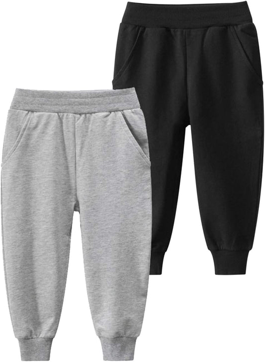 HUAER& Baby Boy's Jogger Pants Dinosaur Car Drawstring Elastic Sweatpants