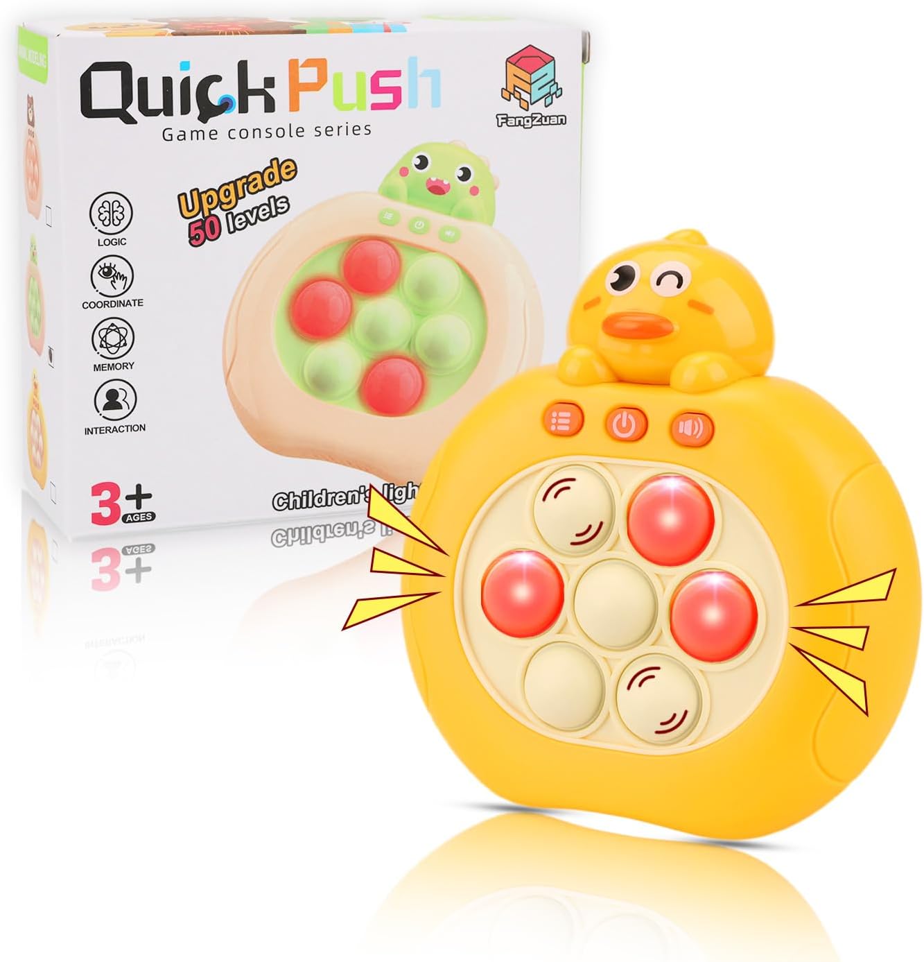 Quick Push Console with Instant Sound Feedback | Handheld Fast Speed Pushing Game | Pop The Target Interactive Educational Sensory Fidget Toy for Kids Adults | Fun Toy for Children 3-12
