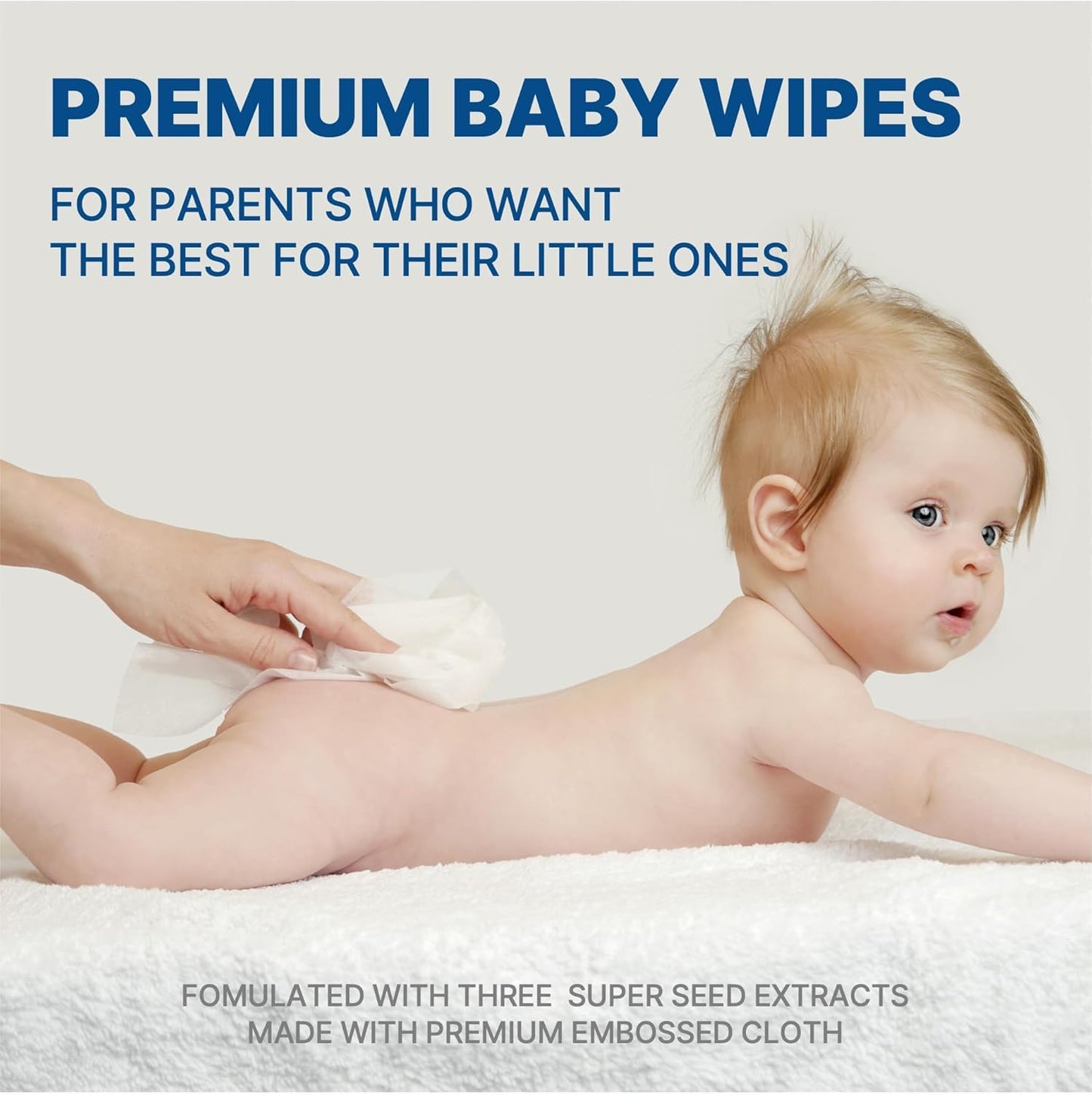 BEBESUP- Korea’s #1 Signature Baby Wipes - Hypoallergenic Water-based Unscented Alcohol-Free Ultra-Thick Super Seed Extracts Organic Plant-Based for sensitive skin Flip-Top (70 Count 1 Pack)