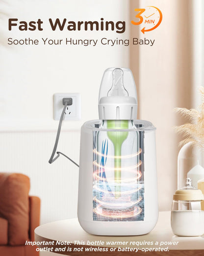 Bear Baby Bottle Warmer, Milk Warmer Breastmilk Bag Formula Fast Warming for New Born Baby Bottles