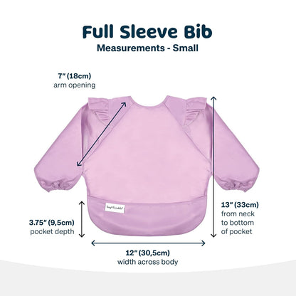 Tiny Twinkle Mess Proof Baby Bib,Waterproof Smock Baby Bib for Eating,Machine Washable Long Sleeve Bib,Baby Led Weaning,Toddler Bib (Floral Pop, Small 6-24 Months)